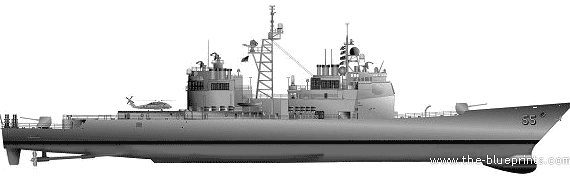 Крейсер USS CG-55 Leyte Gulf - чертежи, габариты, рисунки