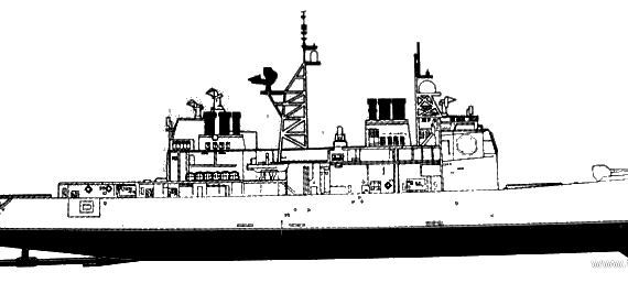 Крейсер USS CG-58 Philippine Sea (Cruiser) - чертежи, габариты, рисунки