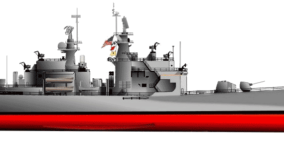 Крейсер USS CGN-36 California (Cruiser) - чертежи, габариты, рисунки
