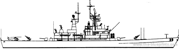Крейсер USS CGN-39 Virginia - чертежи, габариты, рисунки
