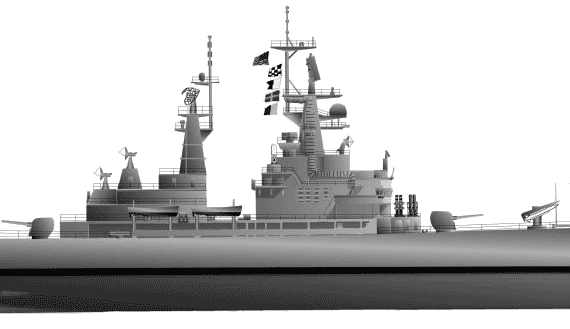 Корабль USS CGN-41 Arkansas - чертежи, габариты, рисунки