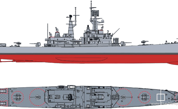 Корабль USS CGN-41 Arkansas (Cruiser) - чертежи, габариты, рисунки