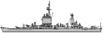 Cruiser USS CGN-9 Long Beach - drawings, dimensions, figures