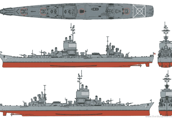 Cruiser USS CGN-9 Long Beach (Nuclear Missile Cruiser) (1961) - drawings, dimensions, pictures