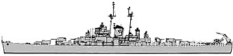 Крейсер USS CL-106 Fargo - чертежи, габариты, рисунки