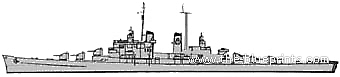 Cruiser USS CL-119 Juneau - drawings, dimensions, figures