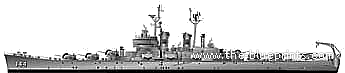 Крейсер USS CL-144 Worchester - чертежи, габариты, рисунки