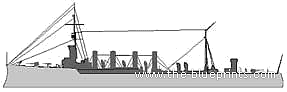 Крейсер USS CL-1 Chester - чертежи, габариты, рисунки
