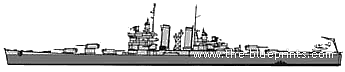 Крейсер USS CL-40 Brooklyn - чертежи, габариты, рисунки