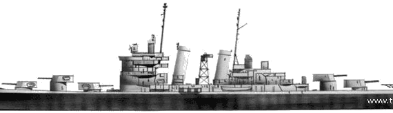 Cruiser USS CL-40 Brooklyn (Light Cruiser) - drawings, dimensions, figures