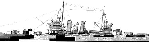 Cruiser USS CL-48 Honolulu (1941) - drawings, dimensions, figures