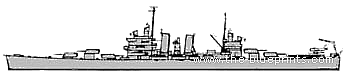Крейсер USS CL-49 St. Louis - чертежи, габариты, рисунки