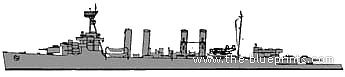 Cruiser USS CL-4 Omaha - drawings, dimensions, figures