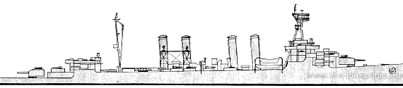 Cruiser USS CL-4 Omaha (Light Cruiser) - drawings, dimensions, figures