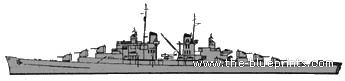 Крейсер USS CL-51 Atlanta - чертежи, габариты, рисунки