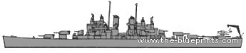 Крейсер USS CL-55 Cleveland - чертежи, габариты, рисунки