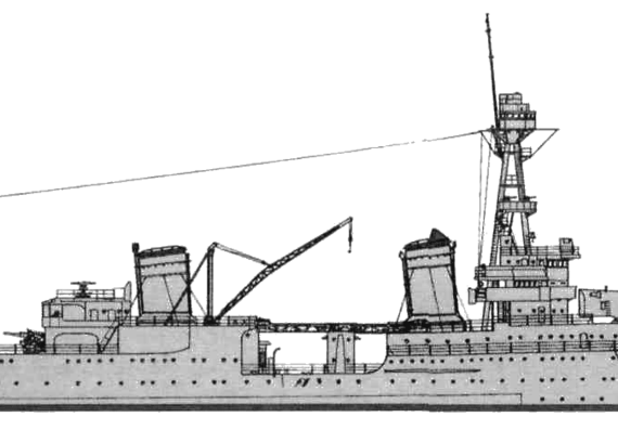 Крейсер USS CL-81 Houston (Light Cruiser) (1941) - чертежи, габариты, рисунки