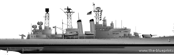 Боевой корабль USS CL-82 Providence - чертежи, габариты, рисунки