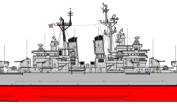 Cruiser USS CL-83 Manchester (Light Cruiser) - drawings, dimensions, figures