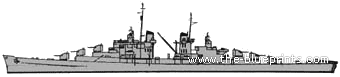 Cruiser USS CL-95 Oakland - drawings, dimensions, figures