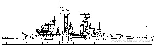 Крейсер USS CLG-3 Galveston - чертежи, габариты, рисунки