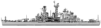 Крейсер USS CLG-3 Galveston (CL-93) - чертежи, габариты, рисунки
