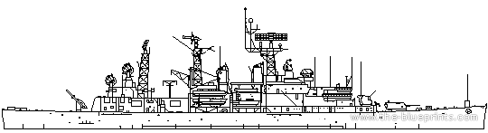 Крейсер USS CLG-4 Little Rock - чертежи, габариты, рисунки