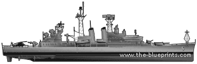 Cruiser USS CLG-5 Oklahoma City Cruiser) - drawings, dimensions, figures