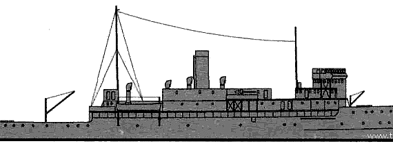 Корабль USS CM-4 Ogala (Minelayer) (1941) - чертежи, габариты, рисунки