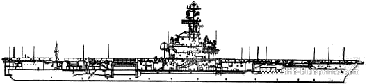 Aircraft carrier USS CV-14 Ticonderoga (1958) - drawings, dimensions, pictures