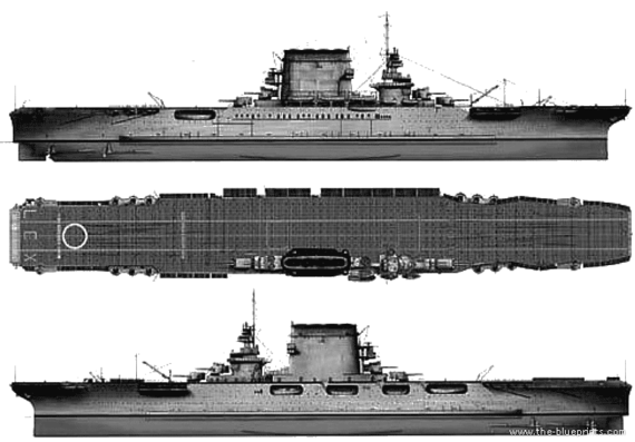 Авианосец USS CV-2 Lexington - чертежи, габариты, рисунки