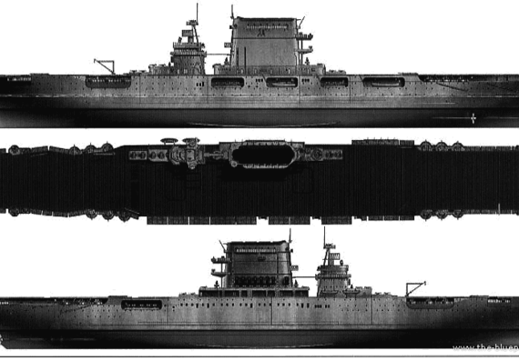 Aircraft carrier USS CV-2 Lexington (1942) - drawings, dimensions, pictures