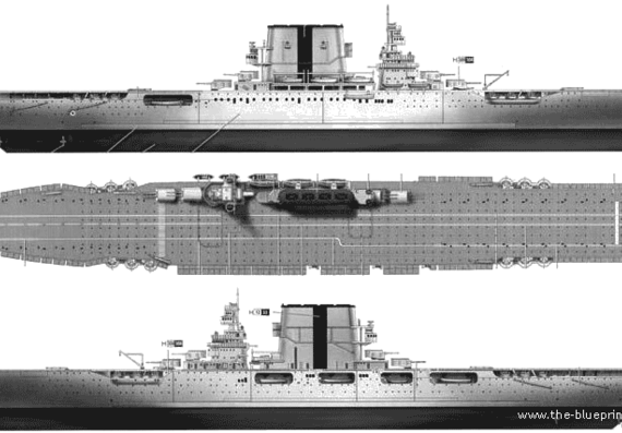 Aircraft carrier USS CV-3 Saratoga (Aircraft Carrier) (1938) - drawings, dimensions, pictures