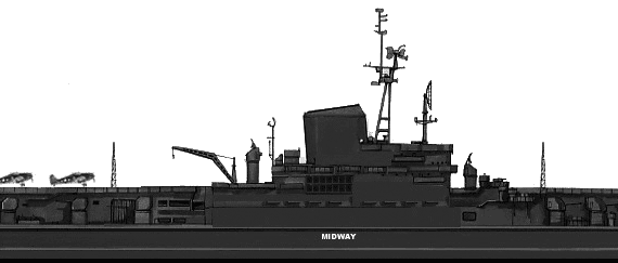Авианосец USS CV-41 Midway (1945) - чертежи, габариты, рисунки