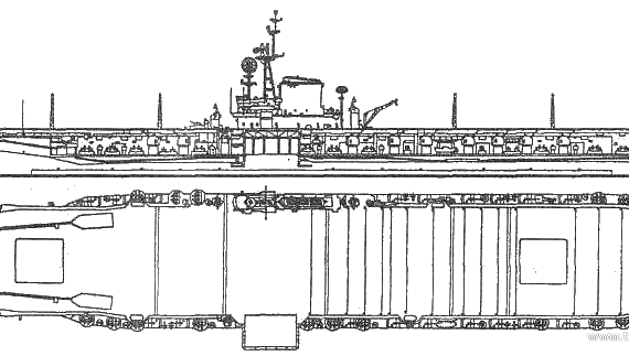 Авианосец USS CV-41 Midway (1946) - чертежи, габариты, рисунки
