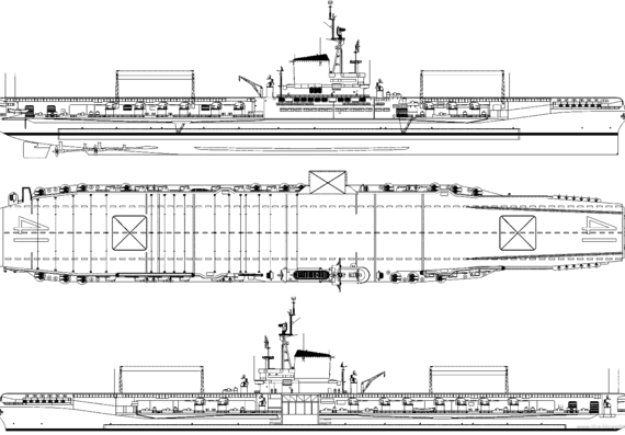 Aircraft carrier USS CV-41 Midway 1952 (Aircraft Carrier) - drawings, dimensions, pictures