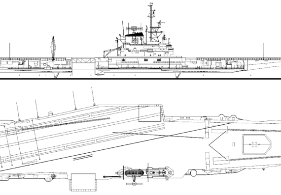 Авианосец USS CV-41 Midway 1963 (Aircraft Carrier) - чертежи, габариты, рисунки