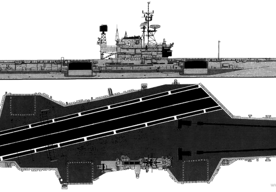 Aircraft carrier USS CV-41 Midway (1986) - drawings, dimensions, pictures