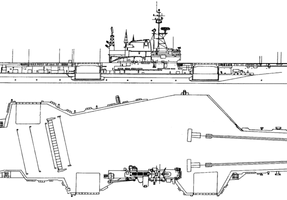 Авианосец USS CV-41 Midway 1986 (Aircraft Carrier) - чертежи, габариты, рисунки