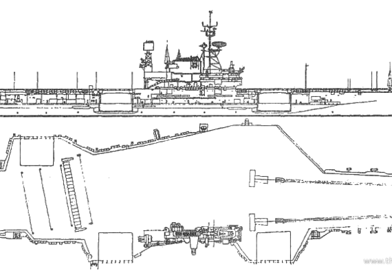 Авианосец USS CV-41 Midway (1990) - чертежи, габариты, рисунки