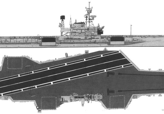 Aircraft carrier USS CV-41 Midway (1991) - drawings, dimensions, pictures