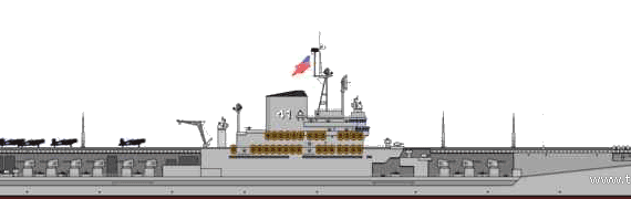 Корабль USS CV-41 Midway (Aircraft Carrier) - чертежи, габариты, рисунки