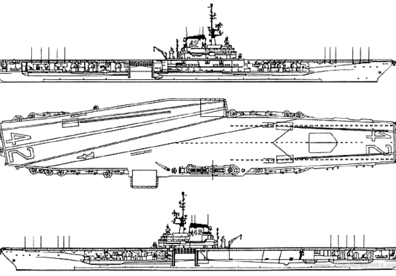 Aircraft carrier USS CV-42 Franklin D. Roosevelt (1957) - drawings, dimensions, pictures