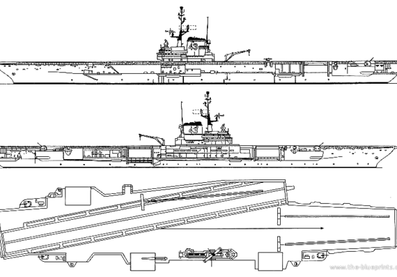 Авианосец USS CV-43 Coral Sea (1960) - чертежи, габариты, рисунки