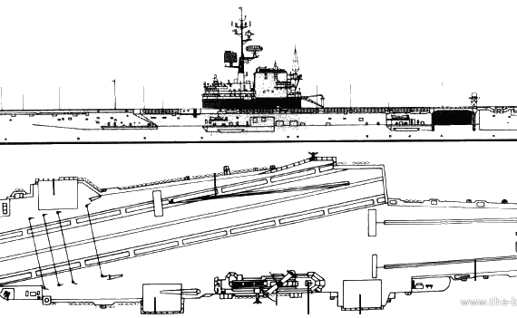 Авианосец USS CV-43 Coral Sea (1980) - чертежи, габариты, рисунки