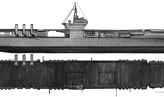 Авианосец USS CV-4 Ranger (1939) - чертежи, габариты, рисунки