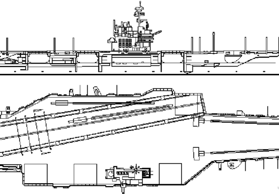 Авианосец USS CV-59 Forrestal - чертежи, габариты, рисунки