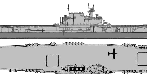 Авианосец USS CV-5 Yorktown - чертежи, габариты, рисунки