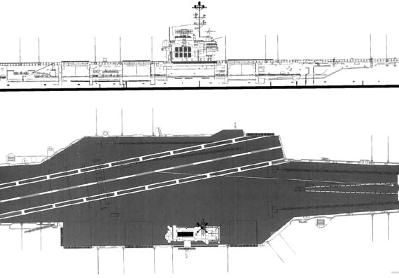 Авианосец USS CV-60 Saratoga 1967 (Aircraft Carrier) - чертежи, габариты, рисунки
