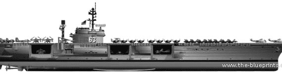 Авианосец USS CV-63 Kitty Hawk - чертежи, габариты, рисунки